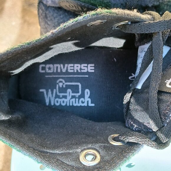 Converse x Woolrich Hi Tops 2015 Collab Wool Plaid 'Black Thunder' NWOB Sz M6 W8 - Picture 7 of 15